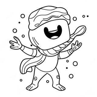 Funny Fortnite Fishstick Dancing Coloring Page 62693-50442