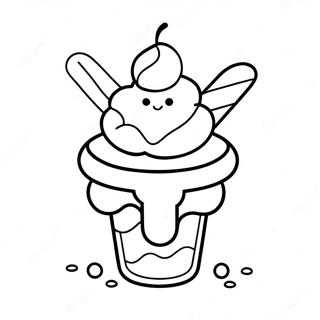 Cute Ice Cream Sundae Coloring Page 62733-50474