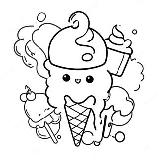 Cute Ice Cream Sundae Coloring Page 62733-50476