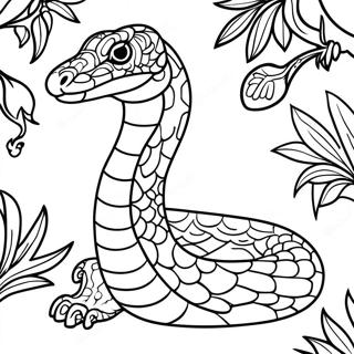 Colorful Viper In Jungle Coloring Page 62743-50479