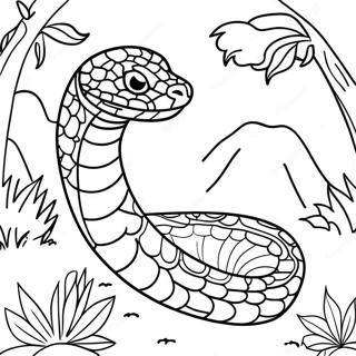 Colorful Viper In Jungle Coloring Page 62743-50480