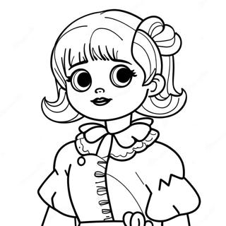 Lydia Deetz In Her Iconic Outfit Coloring Page 62783-50512