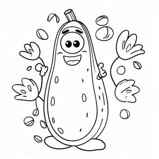 Funny Cucumber Character Coloring Page 62793-50519