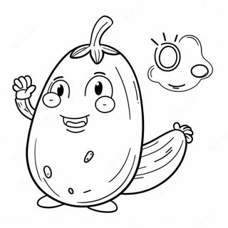 Funny Cucumber Character Coloring Page 62793-50520