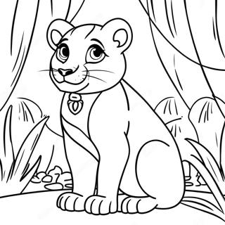 Elegant Nala In A Jungle Scene Coloring Page 62823-50542