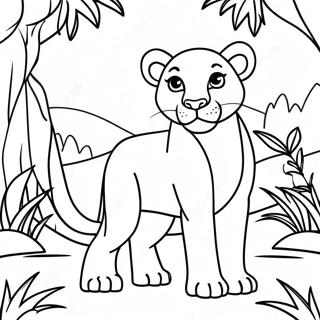 Elegant Nala In A Jungle Scene Coloring Page 62823-50543