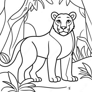 Elegant Nala In A Jungle Scene Coloring Page 62823-50544