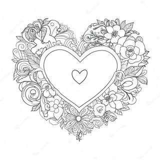 Vintage Valentine Heart Coloring Page 62832-50551