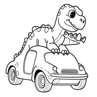 Dinosaur Car Coloring Page 62842-50558