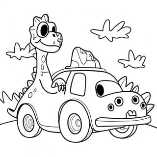 Dinosaur Car Coloring Page 62842-50559