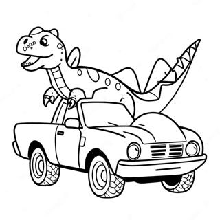 Dinosaur Car Coloring Page 62842-50560