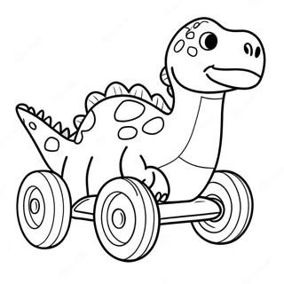 Colorful Dinosaur Driving A Race Car Coloring Page 62843-50562