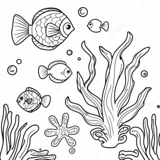 Colorful Algae Underwater Scene Coloring Page 62853-50566