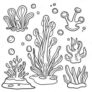 Colorful Algae Underwater Scene Coloring Page 62853-50567