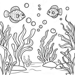 Colorful Algae Underwater Scene Coloring Page 62853-50568