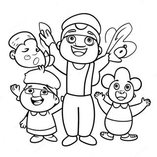 Happy Breadwinner Family Coloring Page 62893-50599