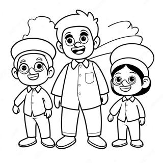 Happy Breadwinner Family Coloring Page 62893-50600