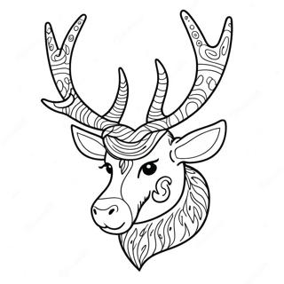 Reindeer Head Coloring Page 62922-50614