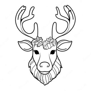 Reindeer Head Coloring Page 62922-50615