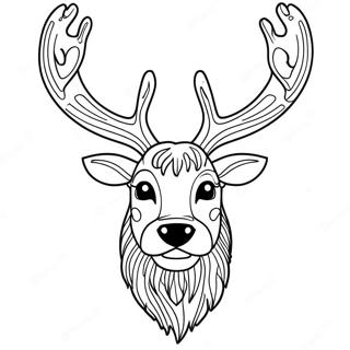 Reindeer Head Coloring Page 62922-50616