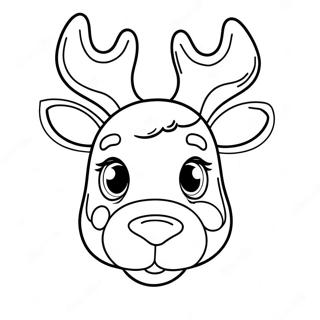 Cute Cartoon Reindeer Head Coloring Page 62923-50625