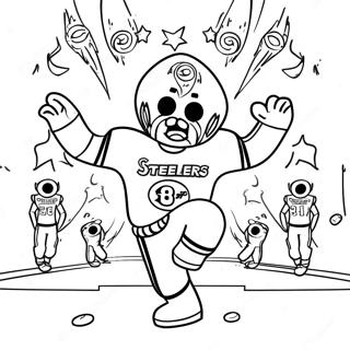 Steelers Mascot Dancing Coloring Page 6292-5190