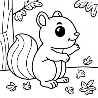 Fall Squirrel Coloring Pages