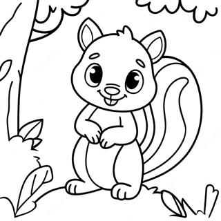 Cute Fall Squirrel Coloring Page 62952-50630