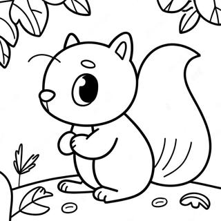 Cute Fall Squirrel Coloring Page 62952-50631