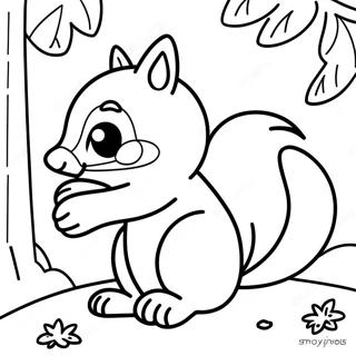 Cute Fall Squirrel Coloring Page 62952-50632