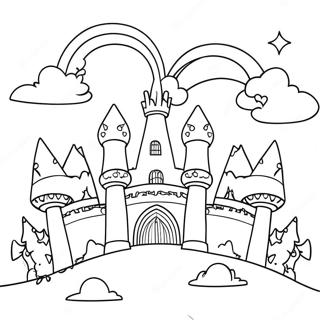 Unicorn Castle Coloring Pages