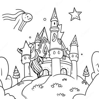 Unicorn Castle Coloring Page 62962-59602