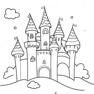 Unicorn Castle Coloring Page 62962-59604