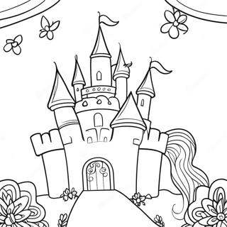 Unicorn Castle Coloring Pages