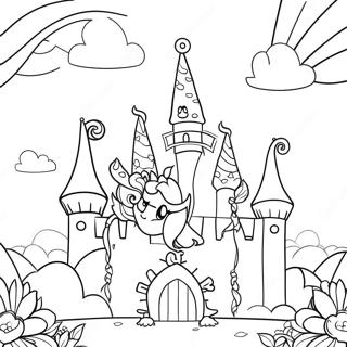 Magical Unicorn Castle Coloring Page 62963-50640