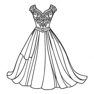 Elegant Prom Dress Coloring Page 62983-50654