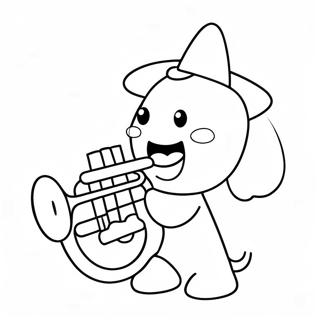 Cute Cartoon Trumpet Coloring Page 63023-50686