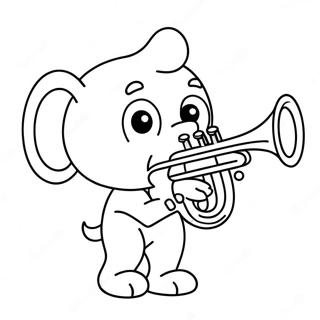 Cute Cartoon Trumpet Coloring Page 63023-50687