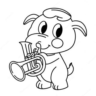 Cute Cartoon Trumpet Coloring Page 63023-50688