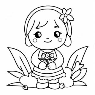 Cute Mina With Flowers Coloring Page 63063-50715