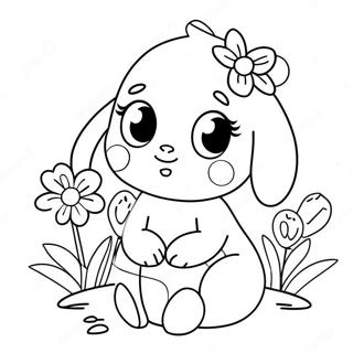 Cute Mina With Flowers Coloring Page 63063-50716