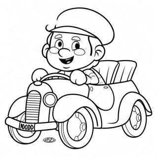 Noddy Driving His Colorful Car Coloring Page 63083-50733