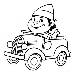 Noddy Driving His Colorful Car Coloring Page 63083-50734