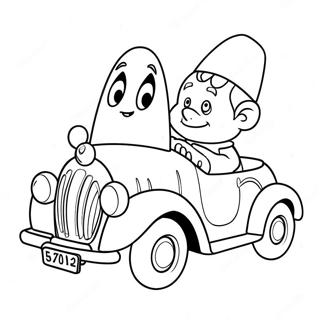 Noddy Driving His Colorful Car Coloring Page 63083-50735