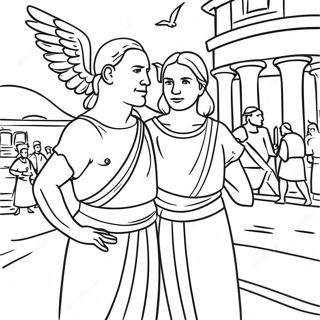 Aquila And Priscilla In The Marketplace Coloring Page 63093-50738