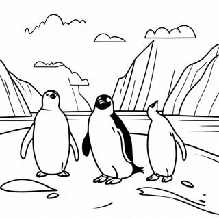 Antarctica Landscape With Penguins Coloring Page 63102-50742