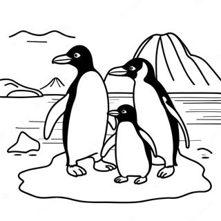 Antarctica Landscape With Penguins Coloring Page 63102-50743