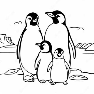 Cute Penguin Family In Antarctica Coloring Page 63103-50758