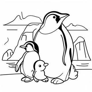 Cute Penguin Family In Antarctica Coloring Page 63103-50759