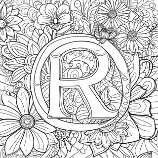 Flower Letter For Adults Coloring Pages